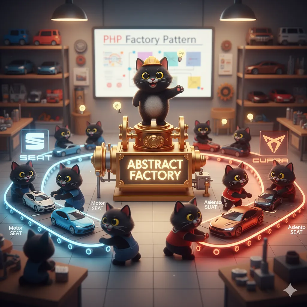 Diagrama del patrón de diseño Abstract Factory