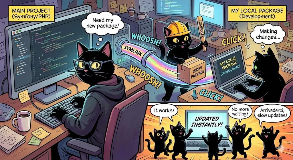 Esquema de funcionamiento de Composer local.